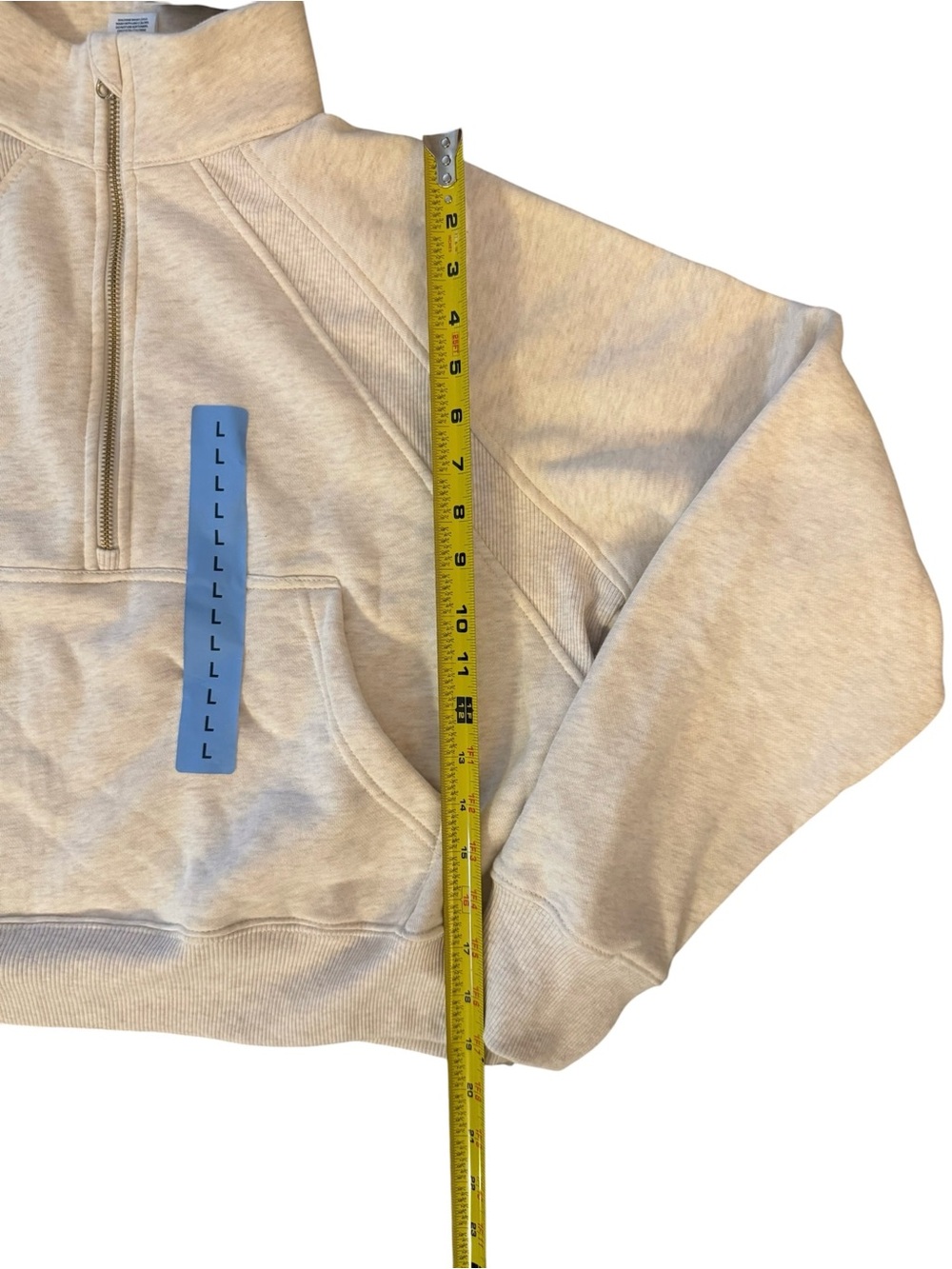 Cream Elastic-Waist Jogger Pants & Cropped Zip Collar Crew Neck Sweater Pull-On - Picture 6 of 10